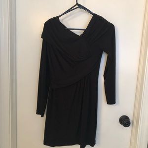 David Meister asymmetrical neckline dress